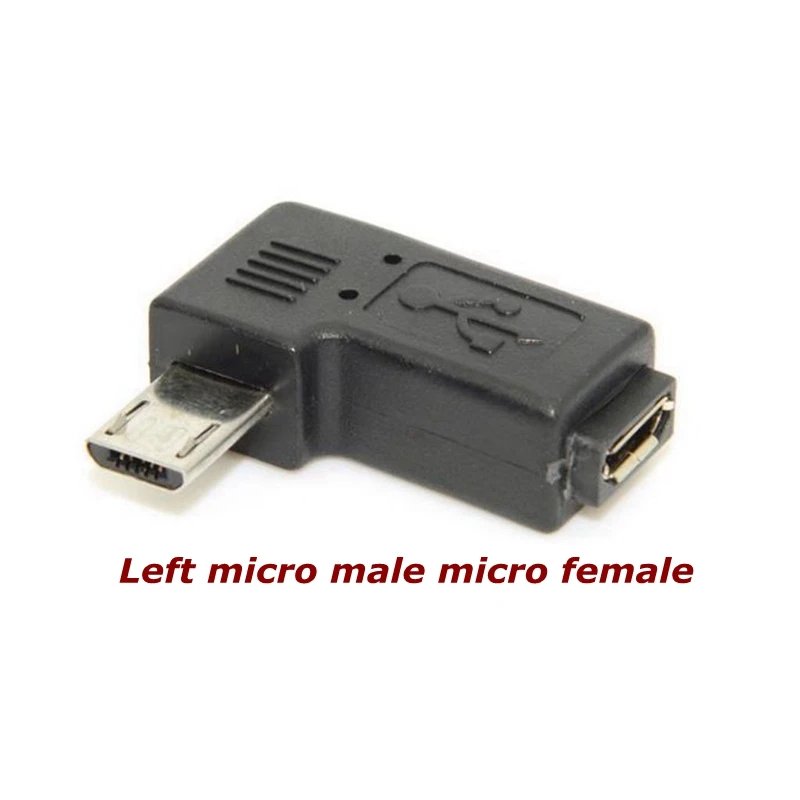 MP3 MP4 teléfono móvil Micro USB macho a hembra Mini 5 pines hembra macho adaptador de 90 grados conector de cargador adaptador convertidor - imagen 5