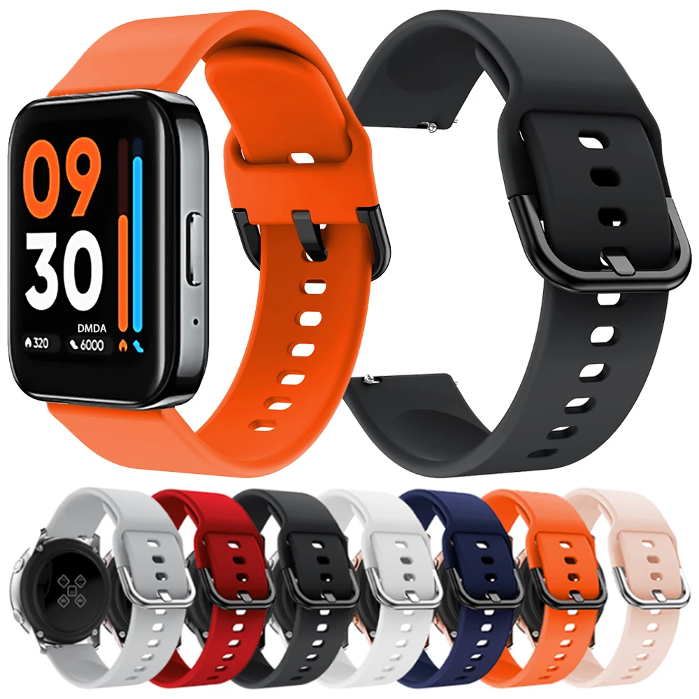 Correa de repuesto de silicona para reloj Realme, pulsera deportiva suave de 20mm y 22mm, accesorio para S Pro Band Realme Watch 3 2 Pro