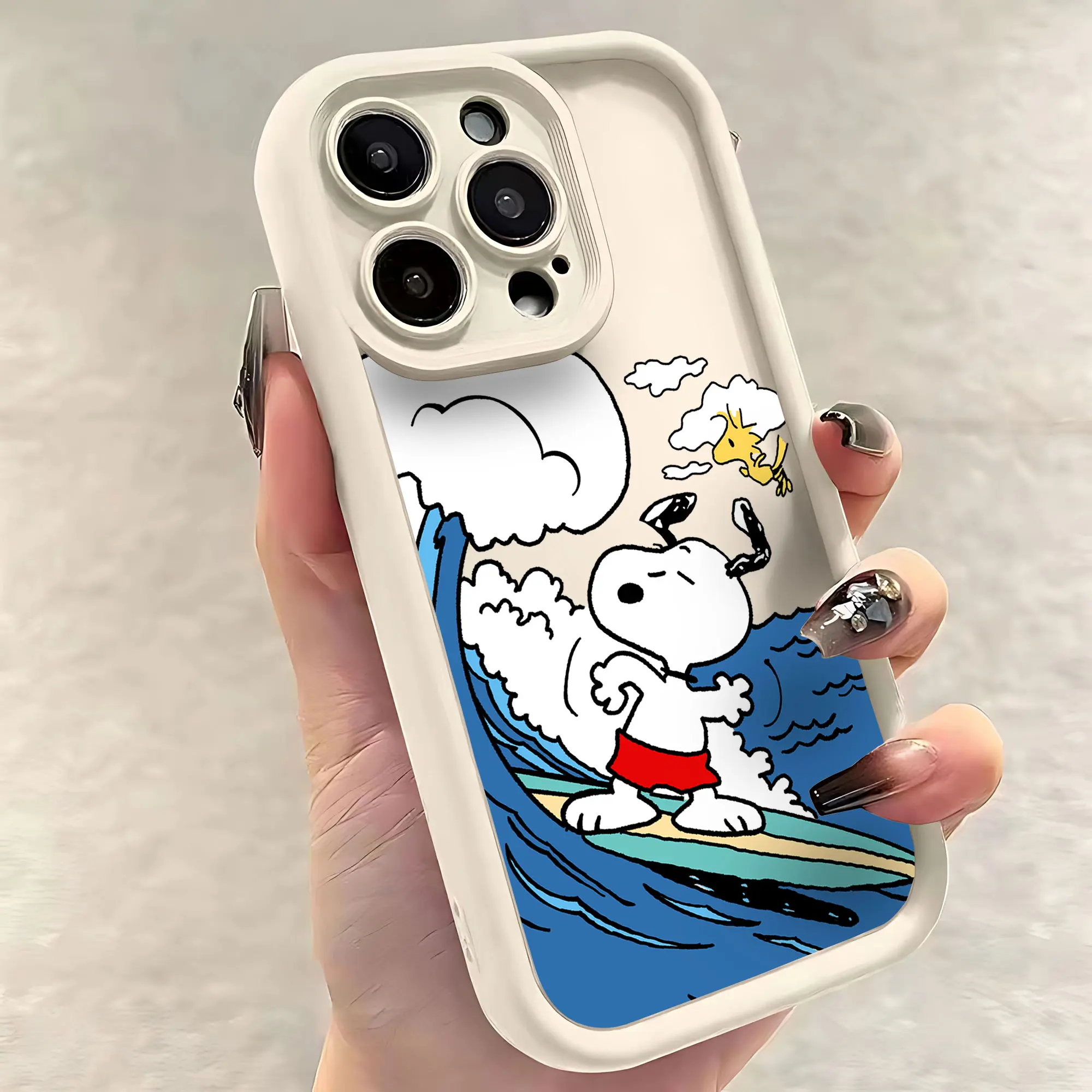 Funda de teléfono Surfing Funny S-snoopy para IPhone 16 15 14 13 12 11 Pro Max Mini XR XS X 7 8 Plus, funda trasera suave de TPU - imagen 4