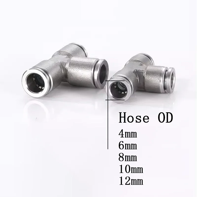 Conectores de manguera de acero inoxidable 304, accesorios de manguera de aire neumática PE 6mm 8mm10mm, accesorios neumáticos de instalación de tubería de liberación rápida - imagen 5