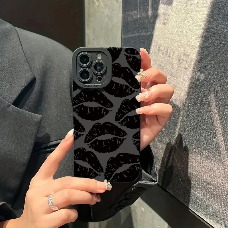 Funda de teléfono con estampado de labios para iPhone, carcasa trasera de silicona a prueba de golpes para modelos 16, 15, 14, 13, 12, 11 Pro Max, XS, XR, 7, 8 Plus, SE 2020, 12 Mini - imagen 3