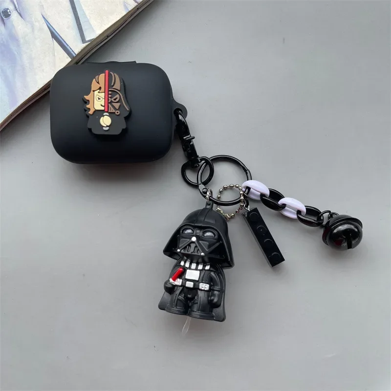 Funda blanda de silicona con dibujos animados en blanco y negro para Redmi Buds 6, funda protectora activa para auriculares Redmi Buds 4 Active con llavero - imagen 5