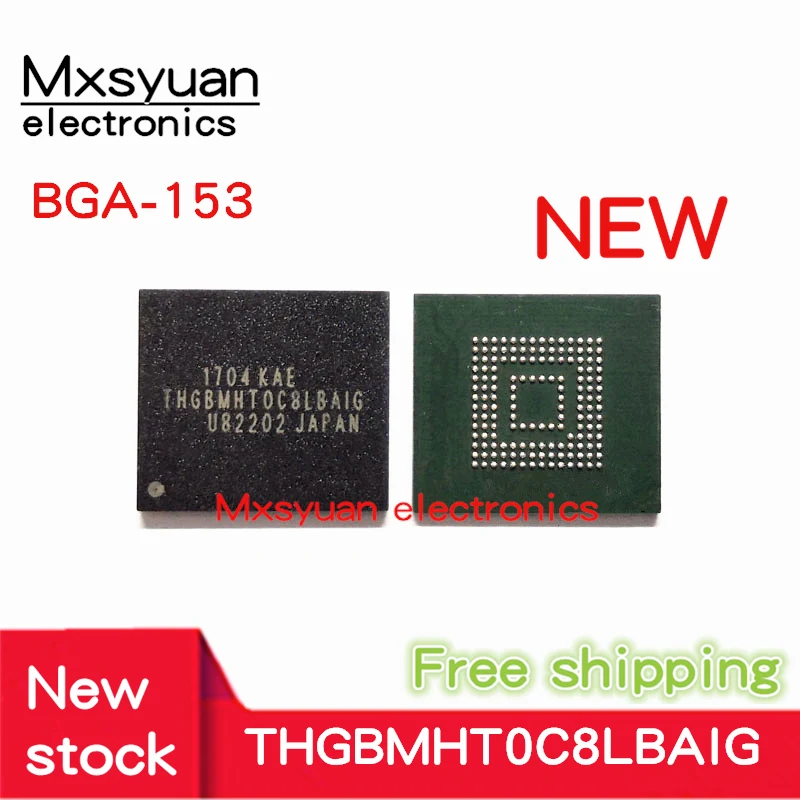 1 unids/lote THGBMHT0C8LBAIG THGBMHTOC8LBAIG eMMC BGA153 NAND Flash IC 128GB memoria tienda Chip versión 5,1 bola soldada