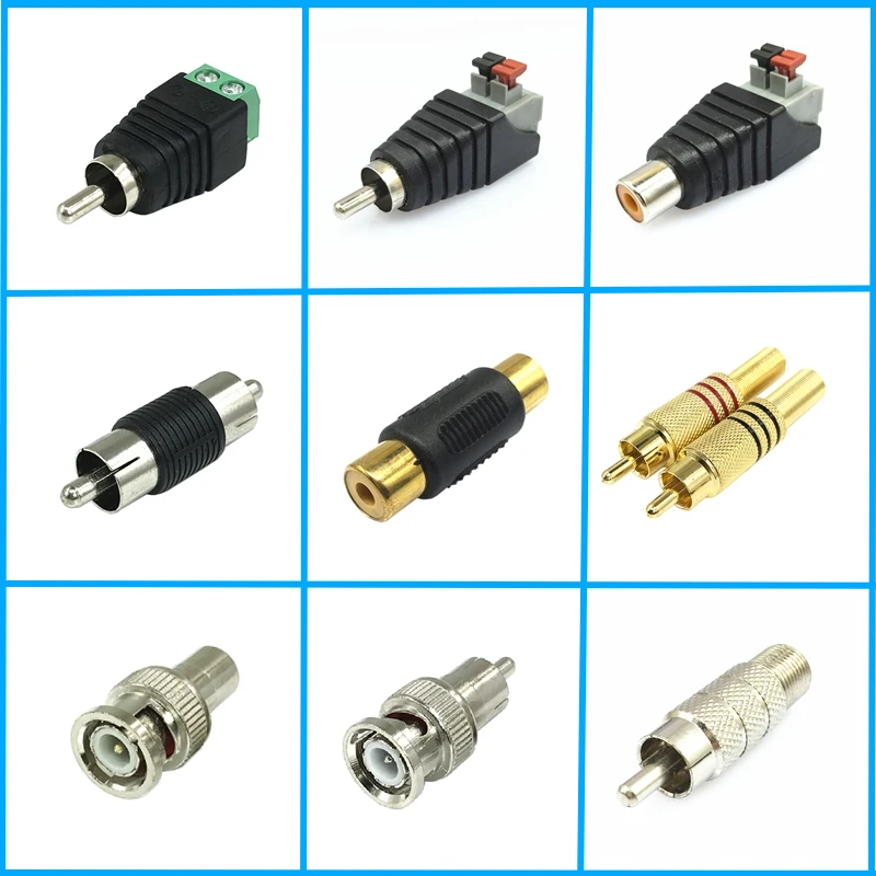 5 unids/lote conector RCA conector sin soldadura de loto convertidor RCA adaptador de Audio y vídeo enchufe de Audio sin soldadura RCA