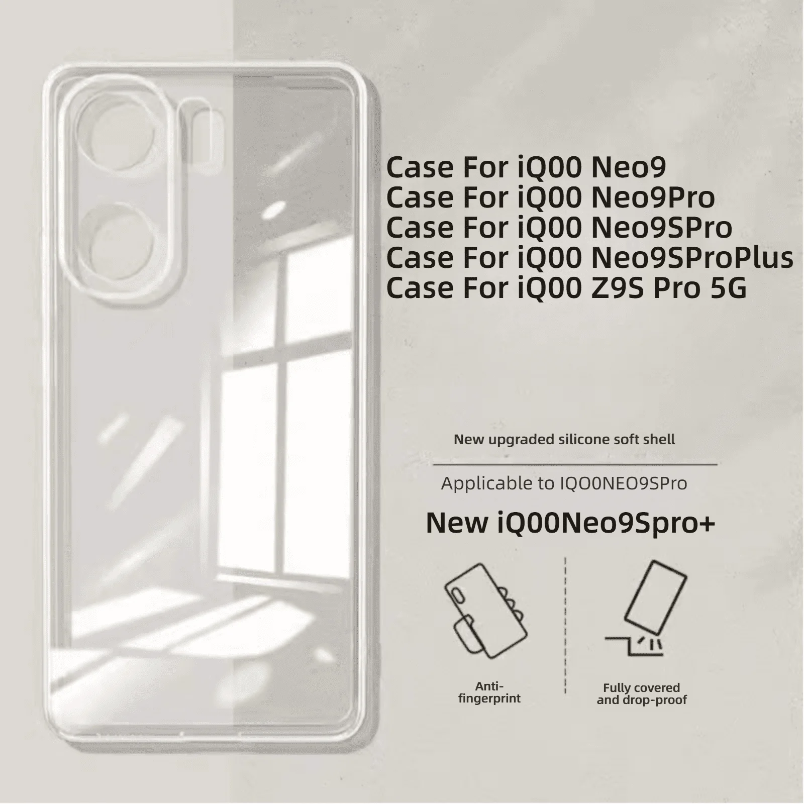 Funda de teléfono suave a prueba de golpes para VIVO IQOO Z9S Pro 5G Z9SPro, fundas traseras duras Ultra transparentes para IQOO Neo 9Pro + Plus 9s 9 pro - imagen 2