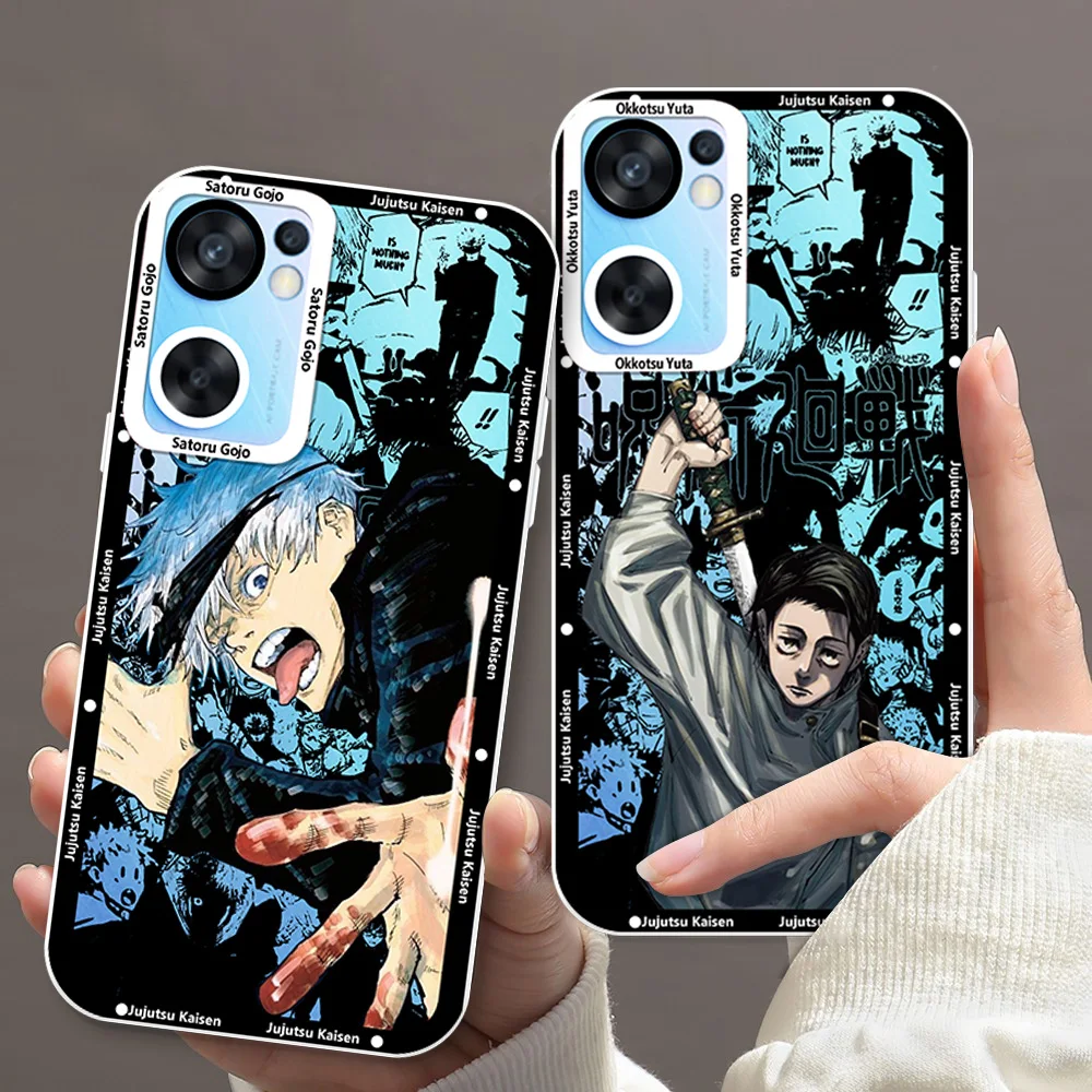 Jujutsu Kaisen Gojo Sukuna para OPPO A98 A94 A92 A78 A76 A74 A72 A58 A54 A55 A36 A15 5G Angel Eyes funda transparente para teléfono - imagen 2
