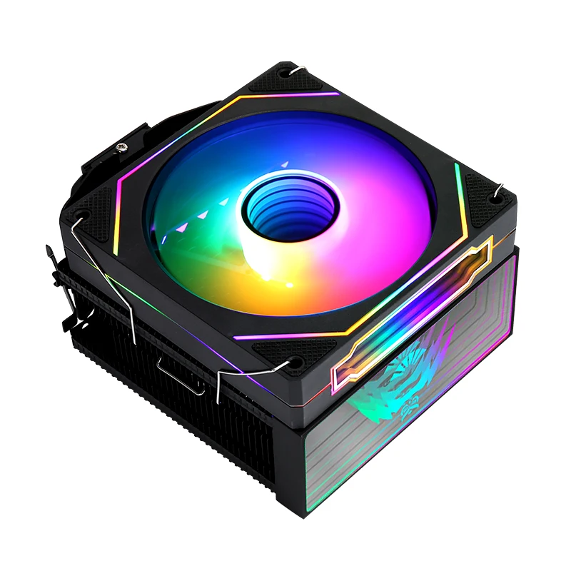 Radiador temático QiuzAim PC negro/blanco 4/6 tubo de calor enfriador de CPU ventilador Argb 120mm instalación Intel LGA2011 x79 x99 1200 1700 115x AMD - imagen 5