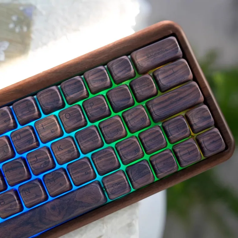 Teclado mecánico de nogal GH60, junta inalámbrica de tres modos, intercambiable en caliente, RGB, PBT, personalizado, 64 teclas, teclado para juegos de oficina, PC y portátil - imagen 5