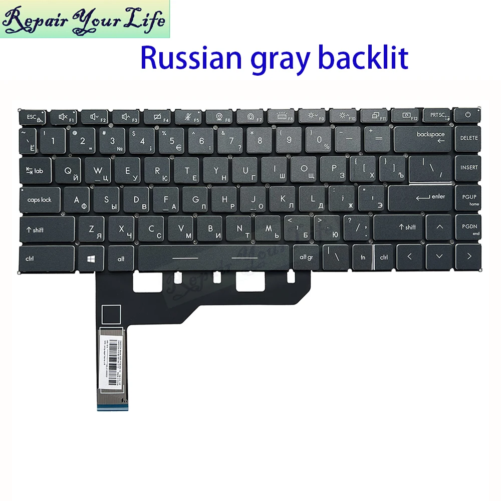 Teclado retroiluminado árabe ruso para ordenador portátil MSI Creator Z16 MS-1571 Z16-A11U A11UE A11UET Summit B15 Summit B15 A11SBL MS-1552 - imagen 4