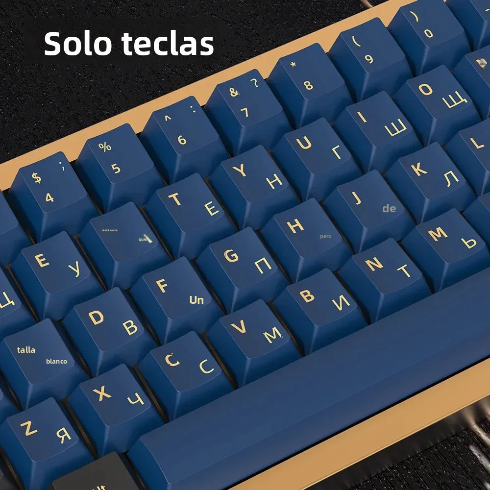 Teclas PBT samurái azul/roja, japonés/coreano/alemán/español/francés, diseño ISO, perfil de cereza para teclado mecánico personalizado GMK - imagen 5