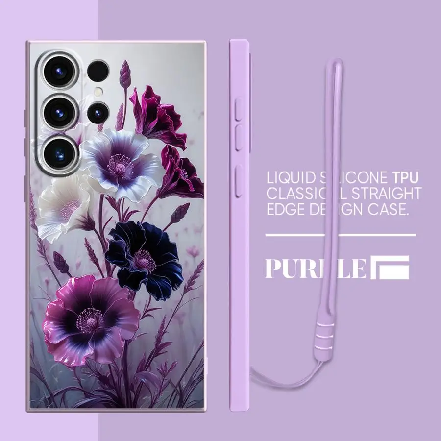 Funda de teléfono suave para Samsung Galaxy S23 Note 20 10 Ultra S25 Edge S21 Plus S24 FE S20 S22 flores de mármol Ultra de moda - imagen 5