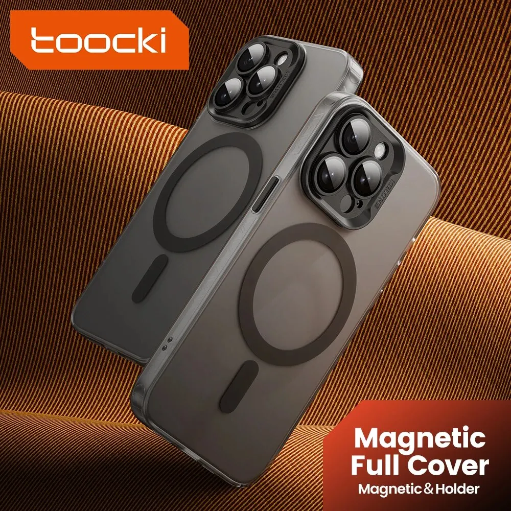 Toocki-funda magnética mate para carga inalámbrica Magsafe, para iPhone 15, 14, 13, 12 Plus Pro Max, a prueba de golpes, con Protector de solapas