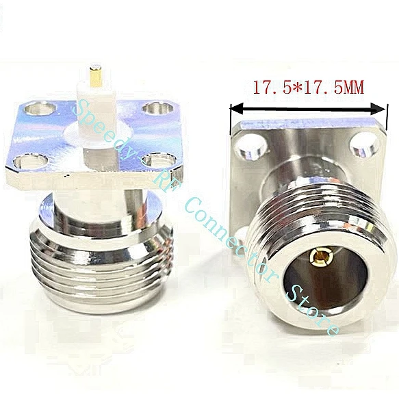 Conector Jack hembra L16 N, de 4 orificios conector hembra, soldadura de brida para Panel, chasis, cubierta de montaje, PTFE coaxial, antena de latón, 1 piezas - imagen 5