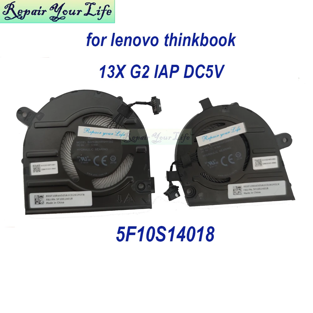 5F10S14018 ventilador de refrigeración GPU para ordenador portátil Lenovo ThinkBook 13x G2 IAP 21AT Gen 2, ventilador de radiador, nuevo BAPA0605R5H Y002 Y003
