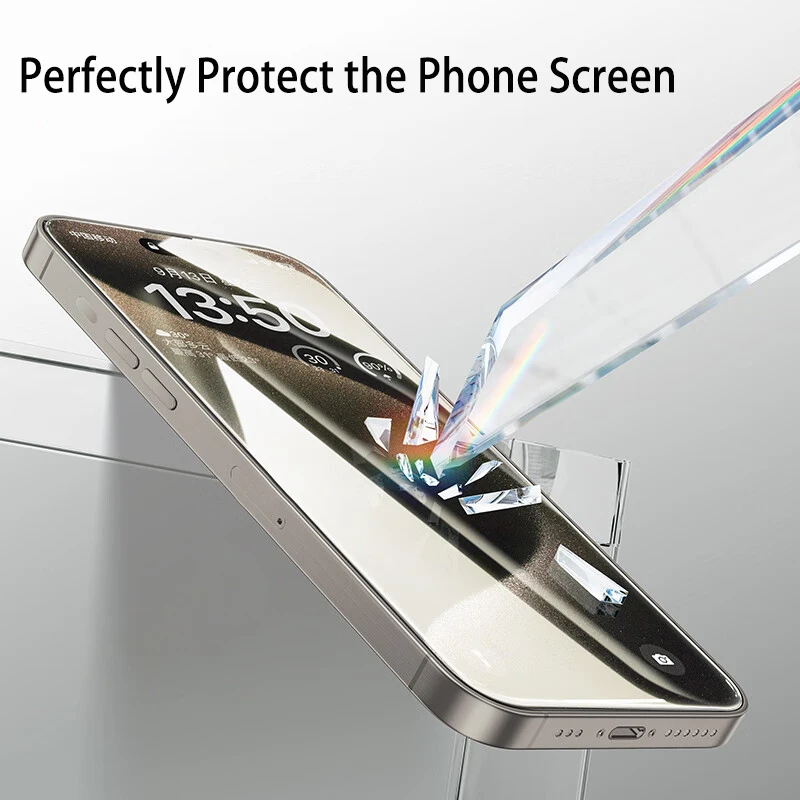 1-4 Uds vidrio templado para iPhone 15 14 13 12 11 Pro Max Protector de pantalla antiexplosión para iPhone X XR XS Max película protectora de vidrio - imagen 5