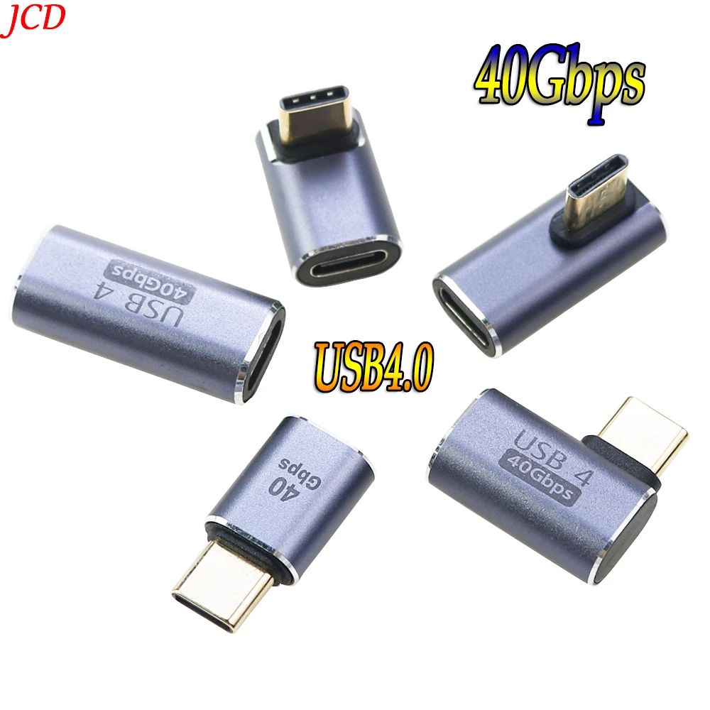 Adaptador USB C en forma de U, adaptador de ángulo recto Tipo C hembra a tipo C macho, adaptador de datos rápido de 40gbps, convertidor de carga - imagen 2