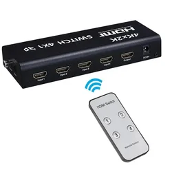 Conmutador HDMI 4K 4x1 Extractor Audio 3.5mm Óptico/Coaxial PS4/PS3/PC