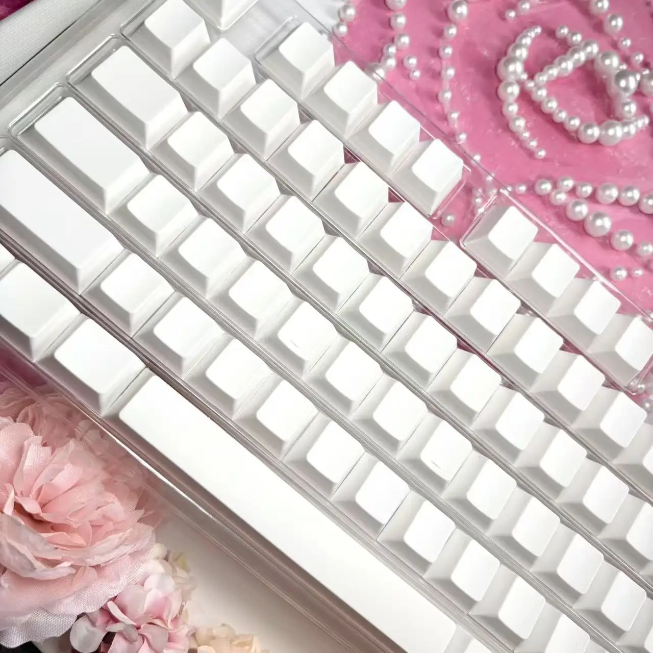 Juego de teclas en blanco blanco/negro, perfil PBT Chreey, teclas ISO ANSI para interruptores MX, Teclado mecánico 61/64/68/78/87/100/104/108