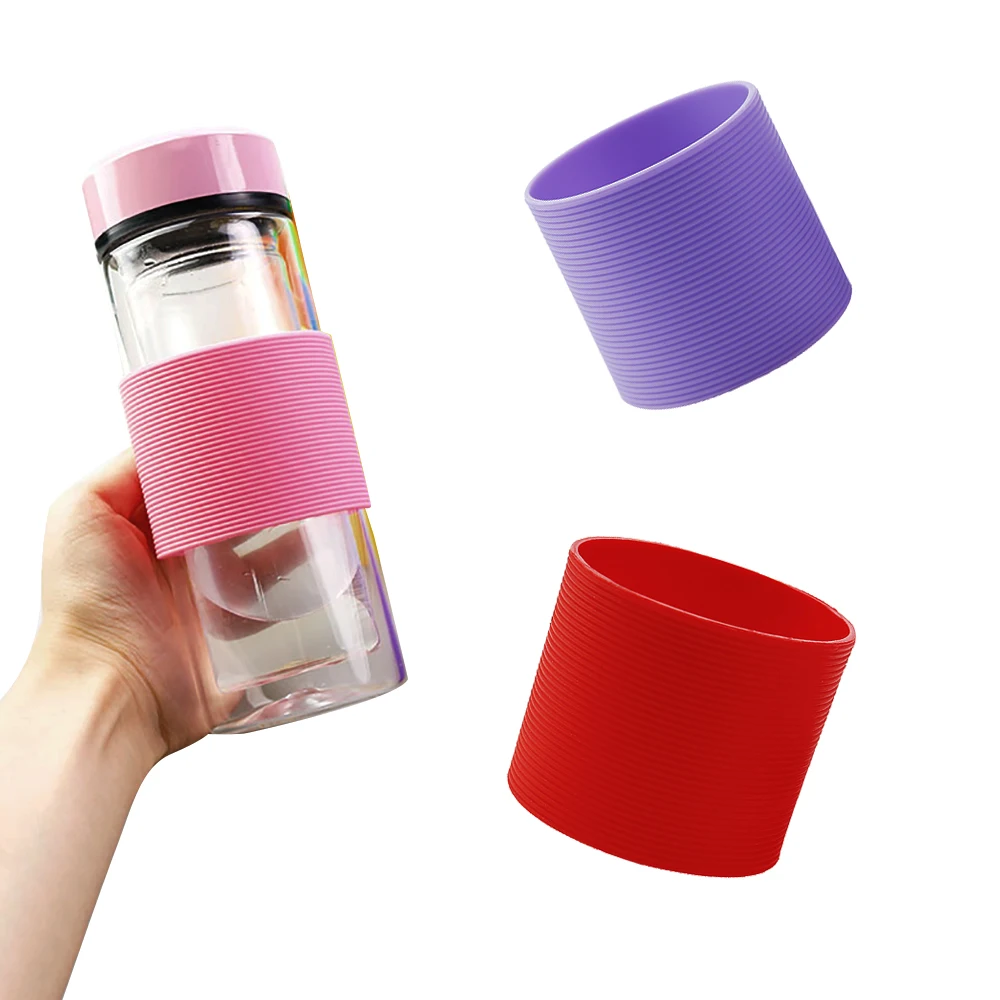 Cubierta protectora de copa de Gel de sílice, vidrio antideslizante, cilindro recto, grueso, antiquemaduras, 9,5 CM - imagen 3