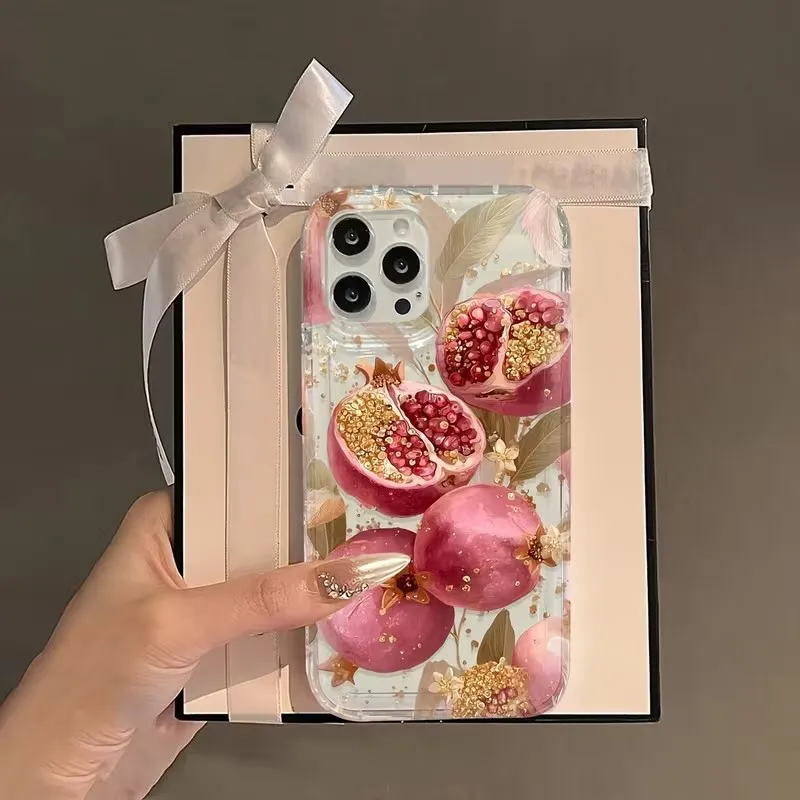 Funda de teléfono con diseño de Granada roja para Xiaomi Redmi Note 13 Pro 4G 5G 13Pro Plus 12 11 10 12C 13C 4G, funda transparente de TPU suave - imagen 5