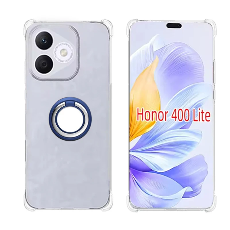 Funda trasera con soporte de anillo transparente para Honor 400 Lite, Airbag de silicona suave, funda de teléfono a prueba de golpes para Huawei Honor 400 Lite - imagen 4
