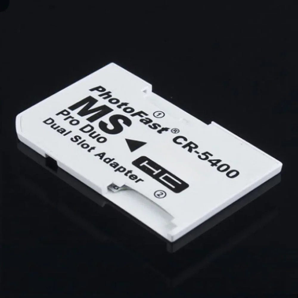 Adaptador de tarjeta SD TF Flash a Memory Stick MS Pro Duo para PSP 1000/2000/3000, convertidor de 2 ranuras, accesorios para juegos - imagen 2