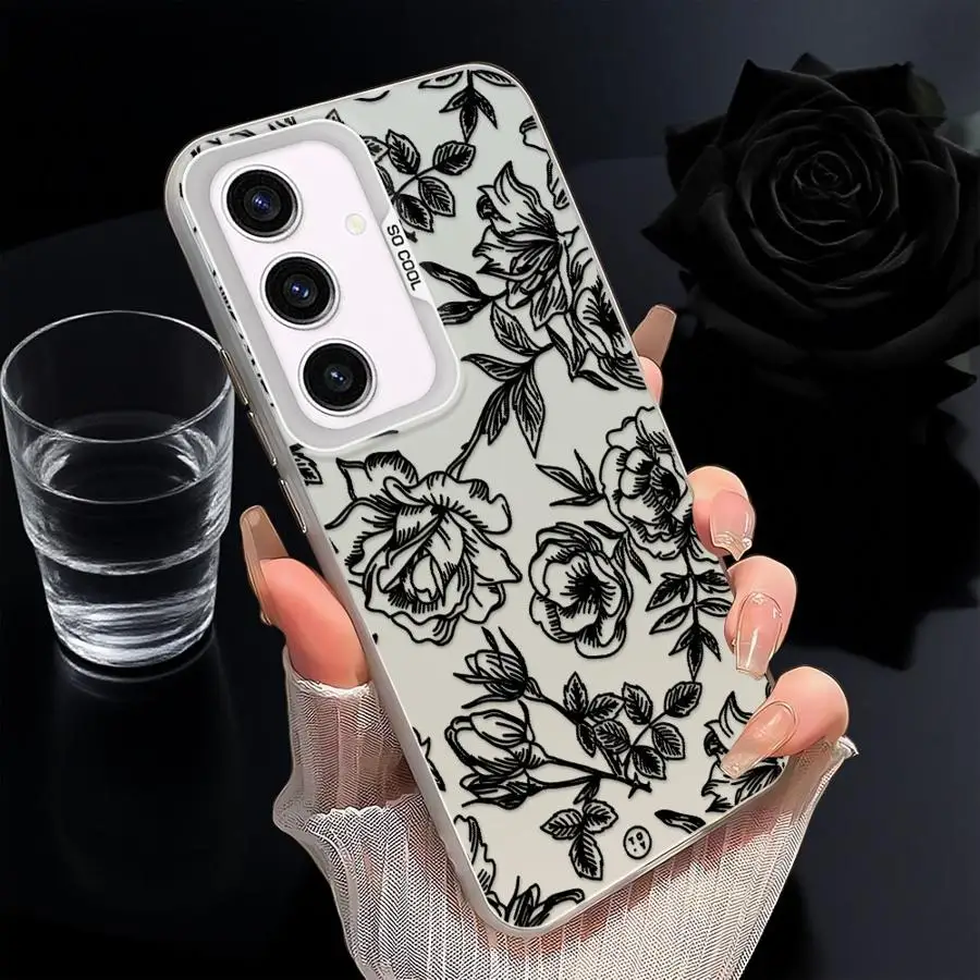 Funda trasera de teléfono con línea de flores para Xiaomi Poco C50 F3 GT F4 X5 X3 NFC C51 X3 Pro - imagen 4