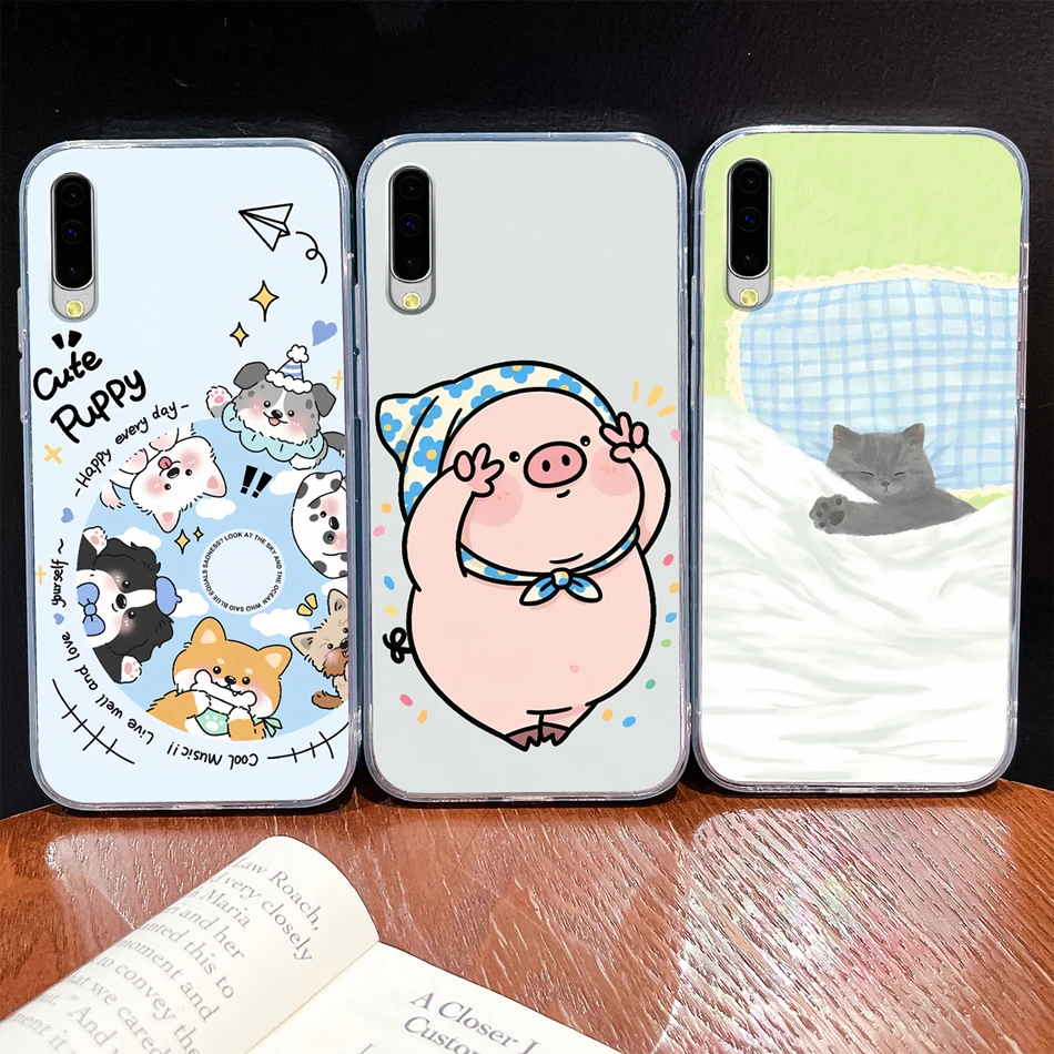Para Samsung Galaxy A50 A50S A40 A41 A30 A30S A20 A20S M10S funda de teléfono bonita de dibujos animados suave TPU carcasa ligera de silicona transparente - imagen 3