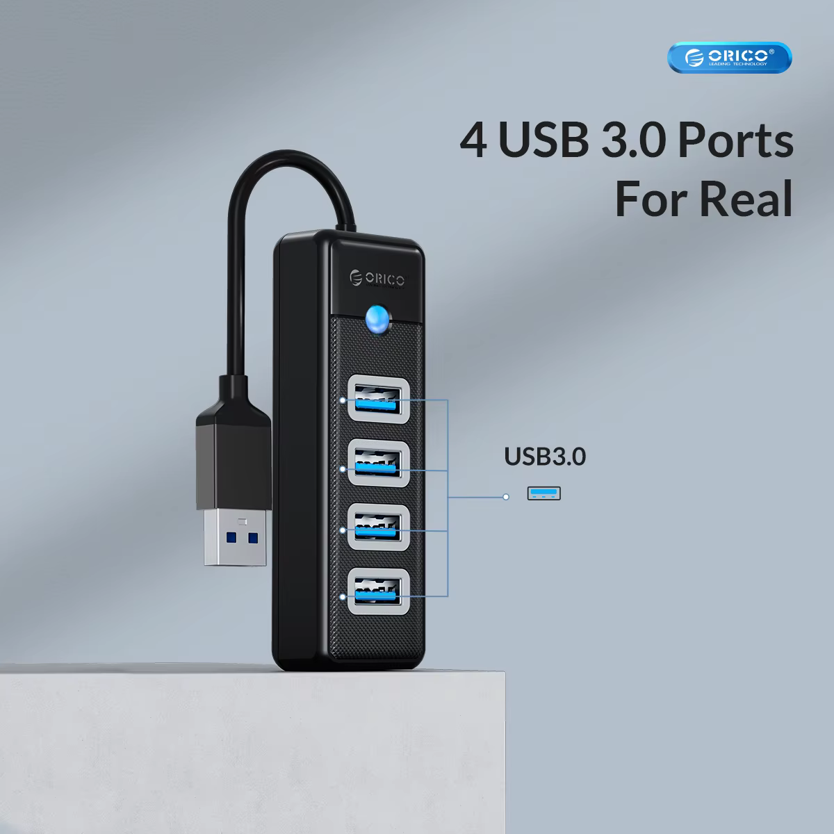 Hub USB 3.0 ORICO OTG Multicolor para PC y Móviles