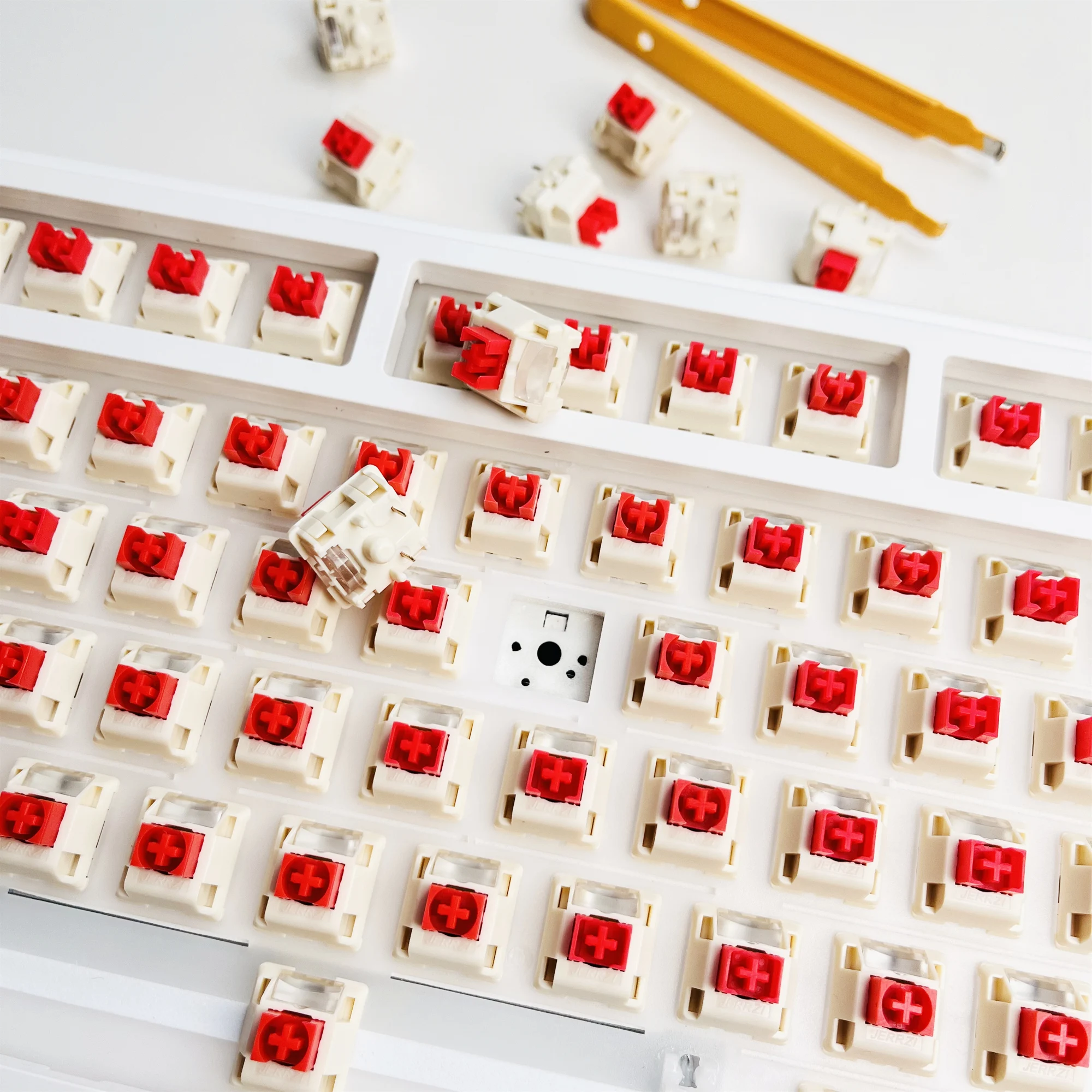 Interruptor lineal de frijol de miel Jerrzi, teclado mecánico de cinco pines con enchufe caliente personalizado prelubado de fábrica lineal silencioso, interruptores personalizados - imagen 3