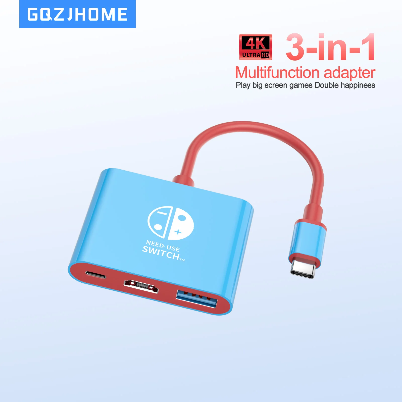 Adaptador USB C a HDMI compatible con interruptor 4K/1080P, modo de base de TV, adaptador Compatible con Steam Deck/Nintendo Switch/Switch OLED