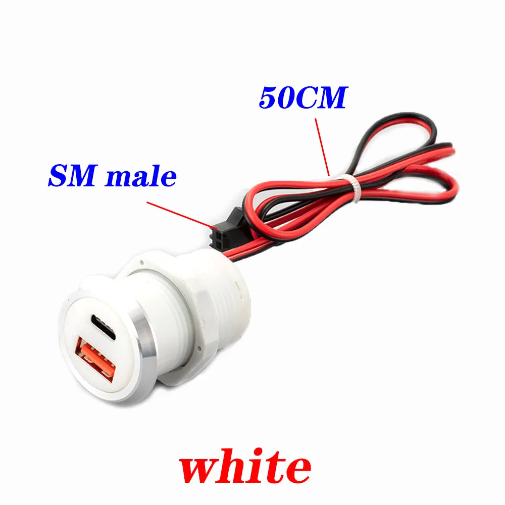 5 uds nuevo cargador USB de escritorio oculto 9 V2 A 1 USB 1 tipo C mini carga rápida muebles de carga de coche enchufe integrado de energía - imagen 4