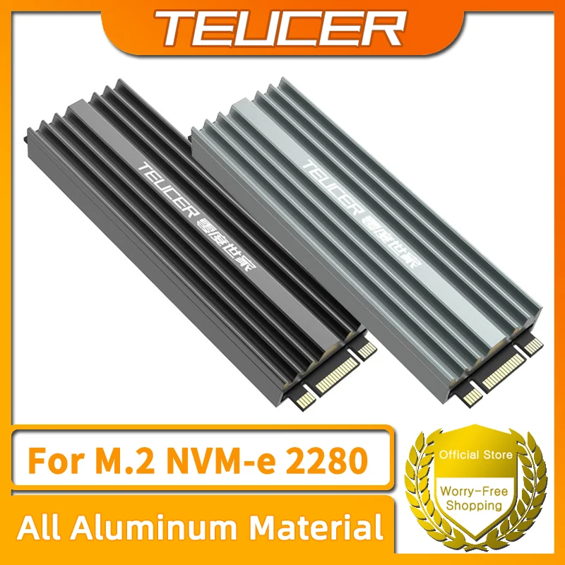 TEUCER M2 SSD disipador de calor NVME 2280 unidad de disco de estado sólido radiador enfriador almohadilla de refrigeración para PC de escritorio M.2 NVME PS5 disipador de calor