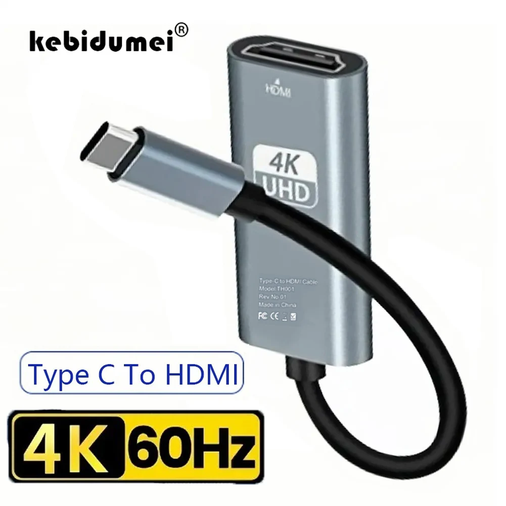 Adaptador 4K 60Hz tipo C a HDMI USB 3,1 HUB Cable convertidor HDTV para iPhone 15 convertidor de TV para PC MacBook iPad Samsung portátil