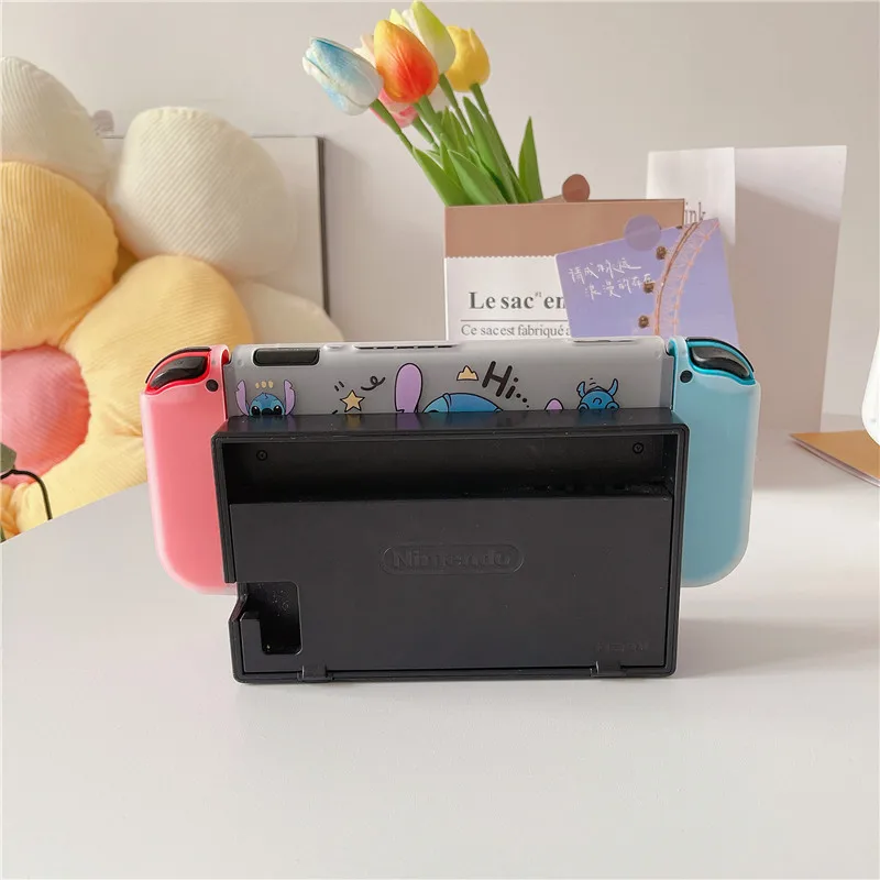 Falda de hierba Stitch para Nintendo OLED, funda suave de silicona desmontable para consola de juegos portátil NS, funda protectora, accesorios para juegos - imagen 4