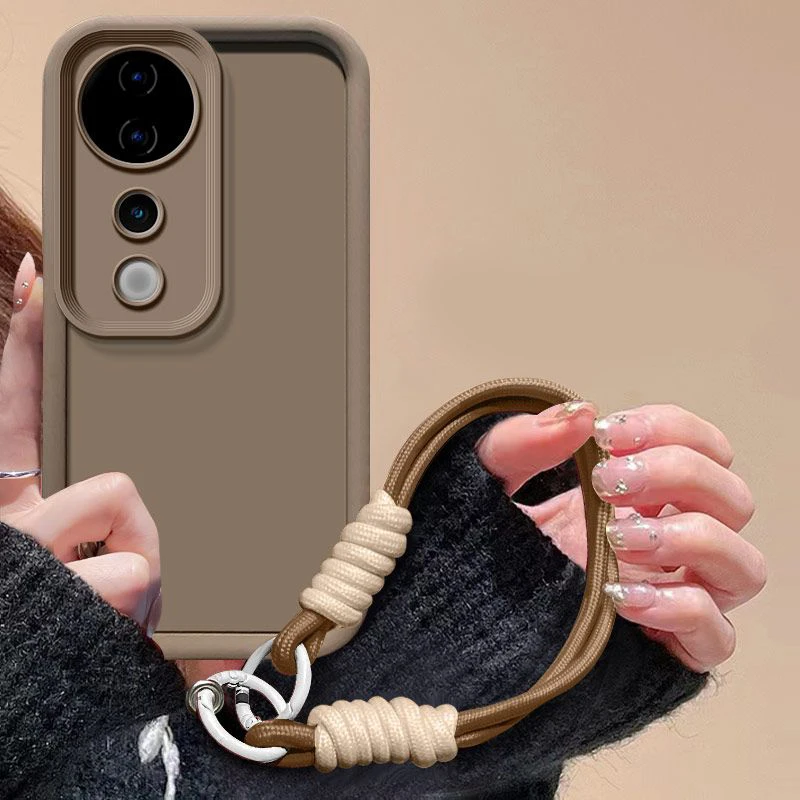 Para Vivo V40 funda vivo v40 Pro T3 Ultra funda de teléfono cordón tejido cubierta trasera mate sensación de piel protección funda a prueba de golpes - imagen 4