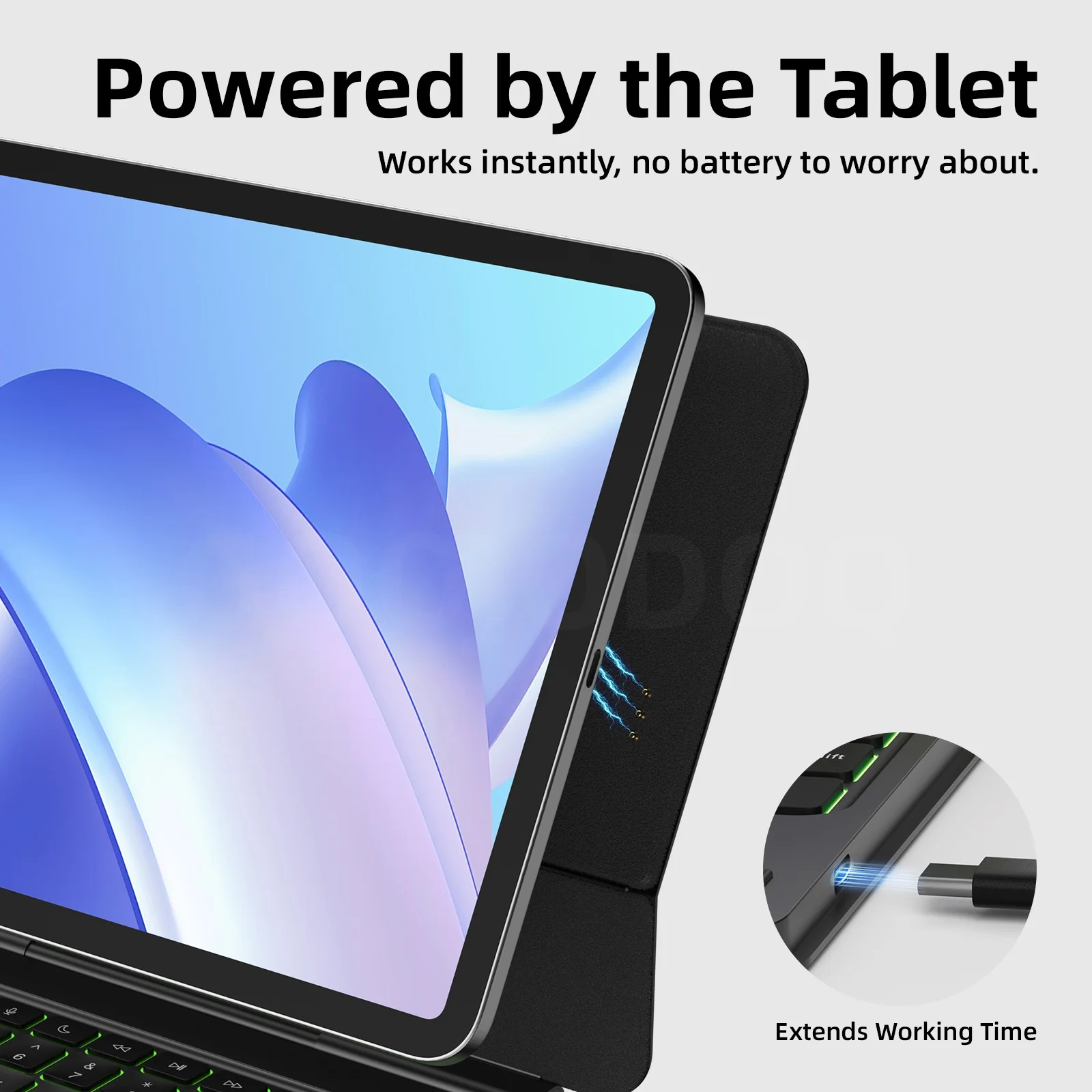 GOOJODOQ-funda con teclado mágico inteligente Pogo Pin para iPad Pro 11 Air 11 13 Air4/5/6, teclado Trackpad multitáctil con conexión directa - imagen 3