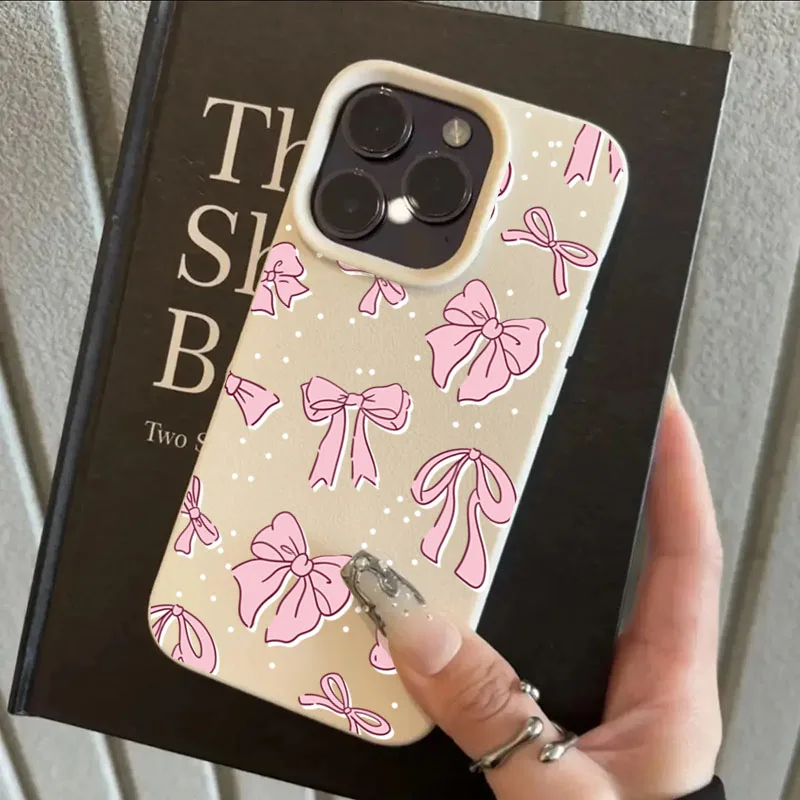 Funda de teléfono con diseño de lichi y lazo rosa para iPhone 16 17 Pro Max 15 14 13 12 11 Pro Air 16E X XS XR 15 16 Plus, funda suave a prueba de golpes - imagen 5