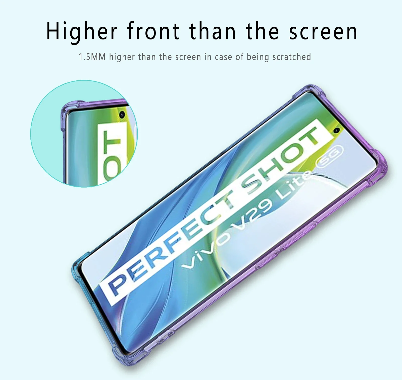 Funda de TPU con Airbag degradado a prueba de golpes para Vivo V29 Lite 5G V27 Pro V25E 5G, funda protectora, Coque - imagen 5