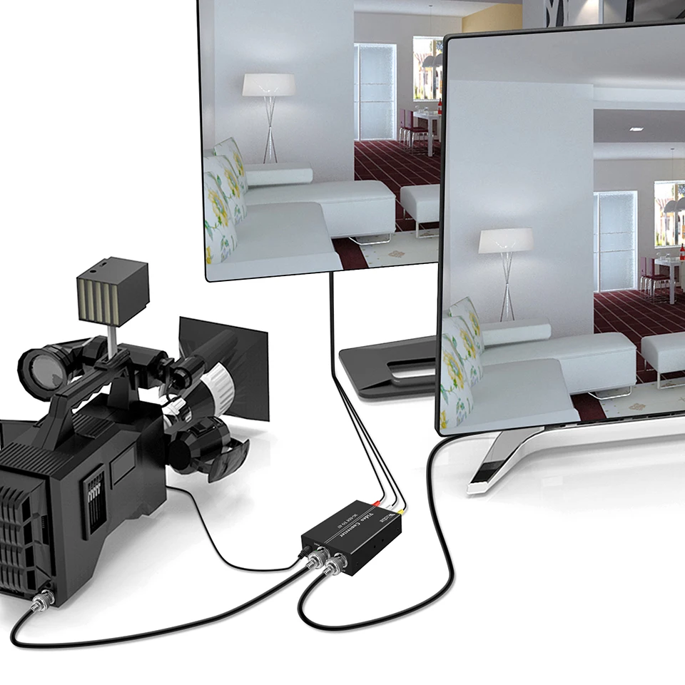 Wiistar-Convertidor de Audio 3G HD SDI a AV, adaptador BNC a RCA, escalador de hasta 1080P, compatible con LPCM 2,0 para TV - imagen 5