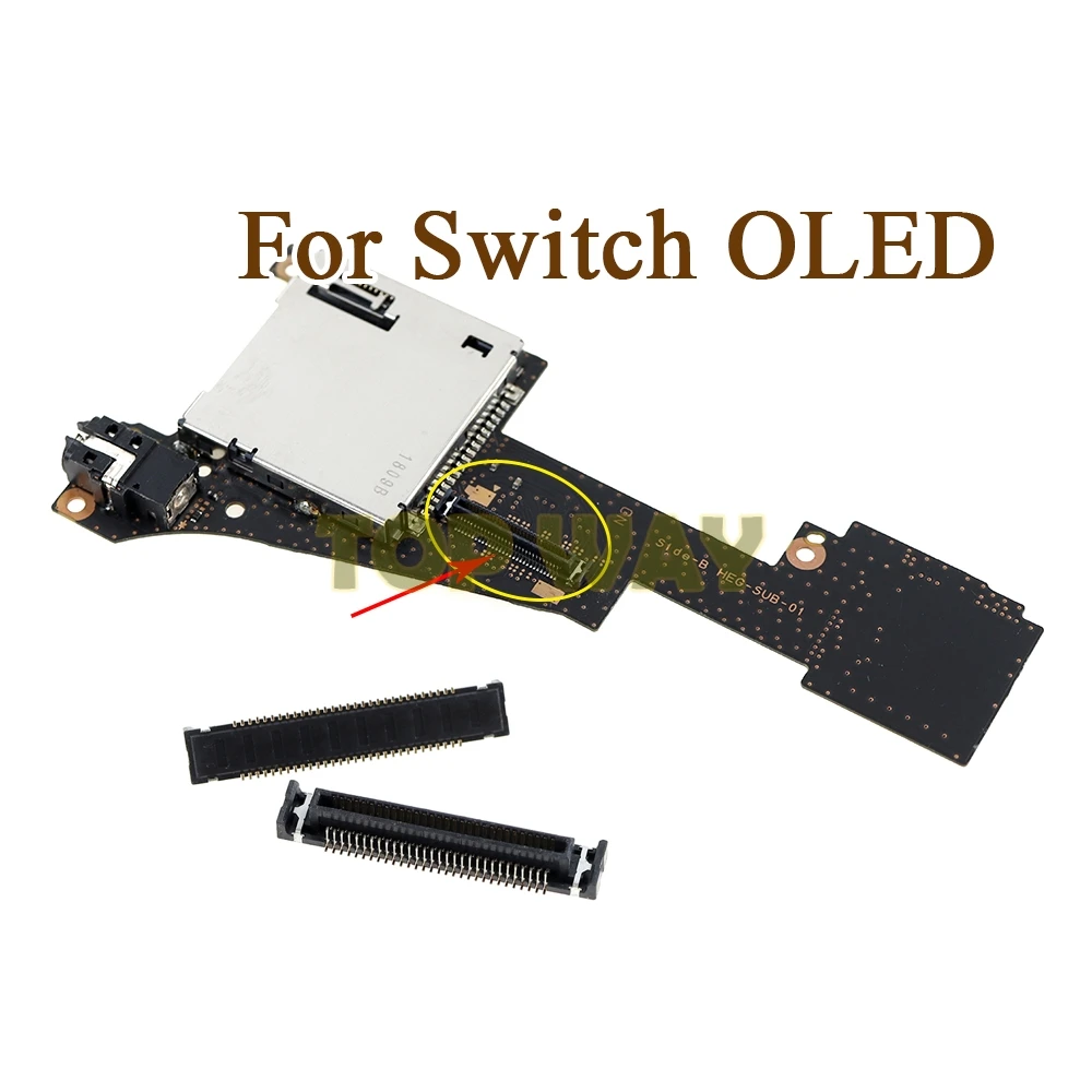 1 unidad para NS Switch OLED micro-sd Tf juego placa base ranura para tarjeta conector lector auriculares Audio Jack Socket - imagen 2