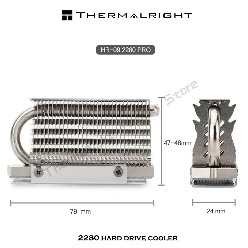 Thermalright-radiador de estado sólido M.2 totalmente de aluminio, chaleco de conducción de calor, disco duro NVME, disipador de calor M2, 14,8 w/mk HR-09 2280 PRO - imagen 2