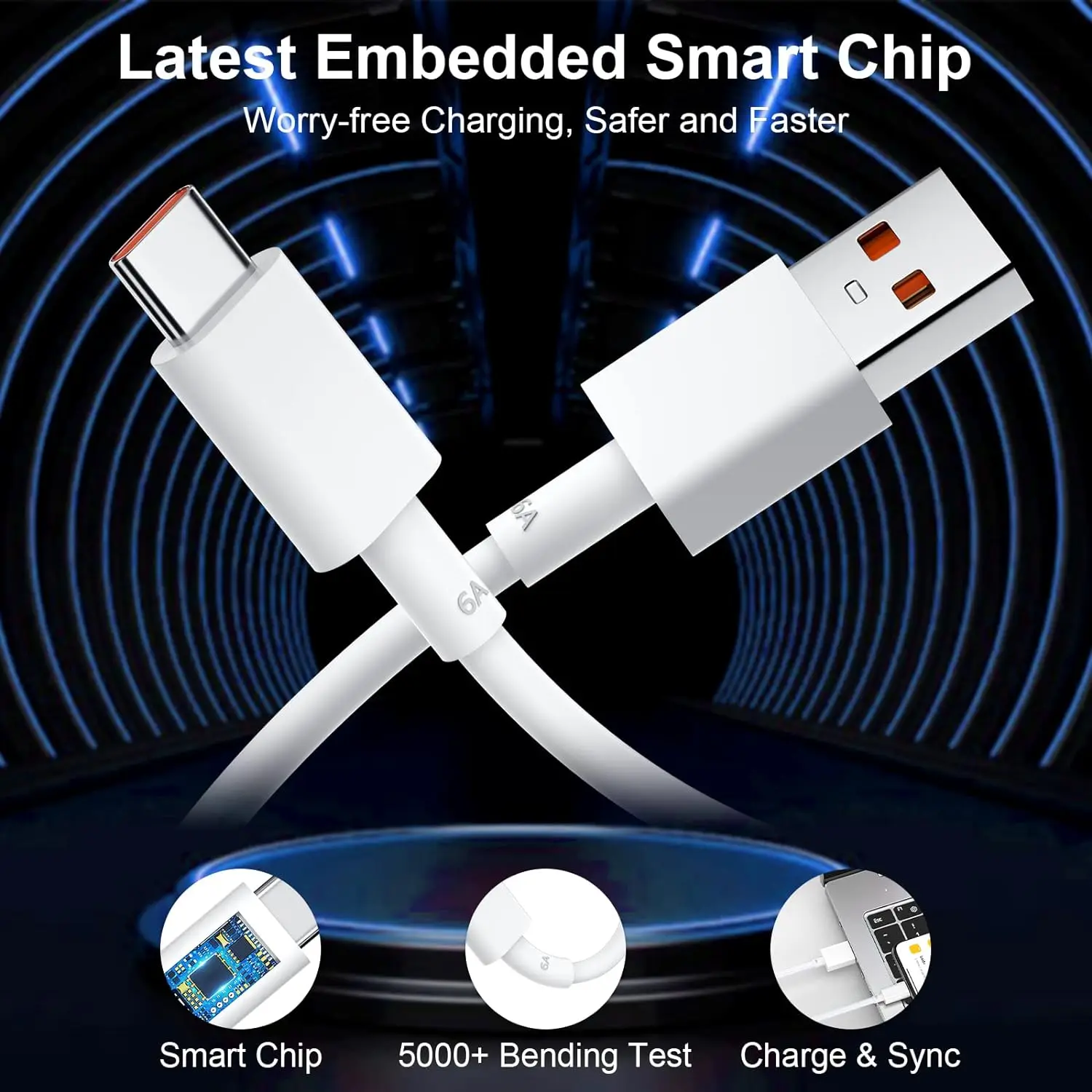 6A Ultra Fast Charging 67W EU Wall Charger for Xiaomi 11 12 13T 14 Redmi Note 10 11T 12 13 Pro POCO F4 F5 X4 X5 Type C USB Cable - imagen 4