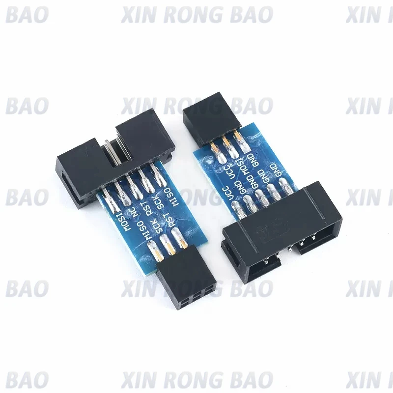 Placa adaptadora de 10 pines a 6 pines para AVRISP MKII USBASP STK500 de alta calidad