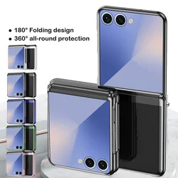 Funda transparente con parachoques chapado para Samsung Galaxy Z Flip 7 Z Flip7 FE, funda protectora ligera a prueba de golpes, Fundas Capa
