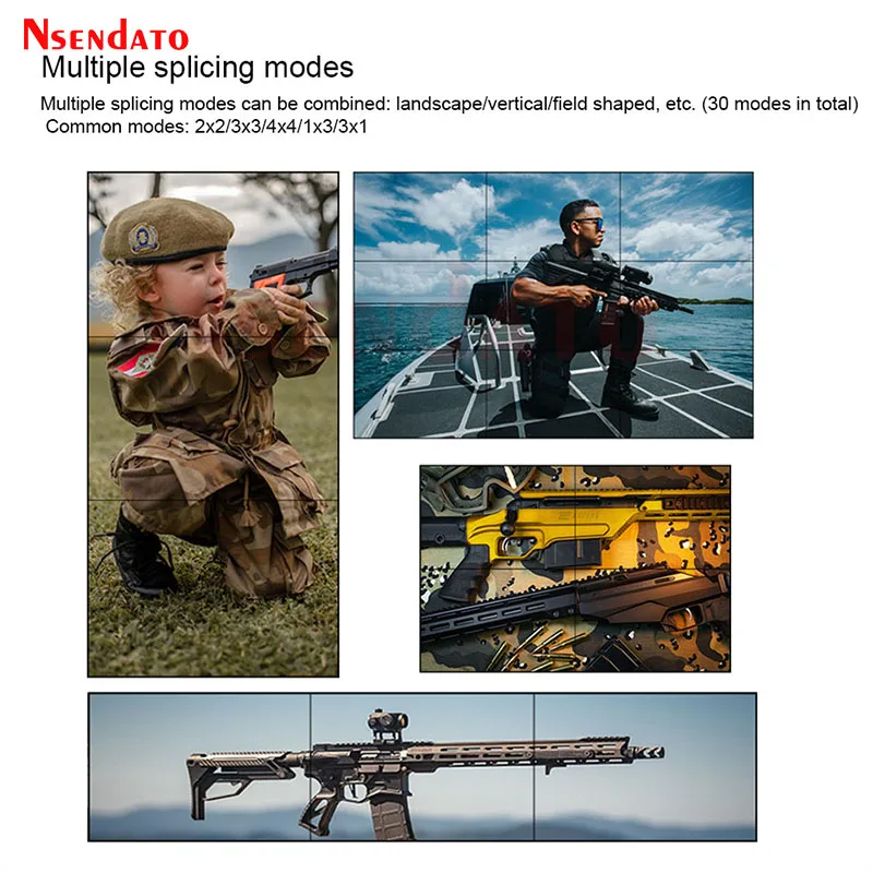 Controlador de pared de Video 4x4 4k HDMI, procesador de pared de Video, costura 1x16 1x3 2x2 3x2 3x3 3x4 3x5 5x1, procesador de pantalla múltiple empalmador - imagen 5