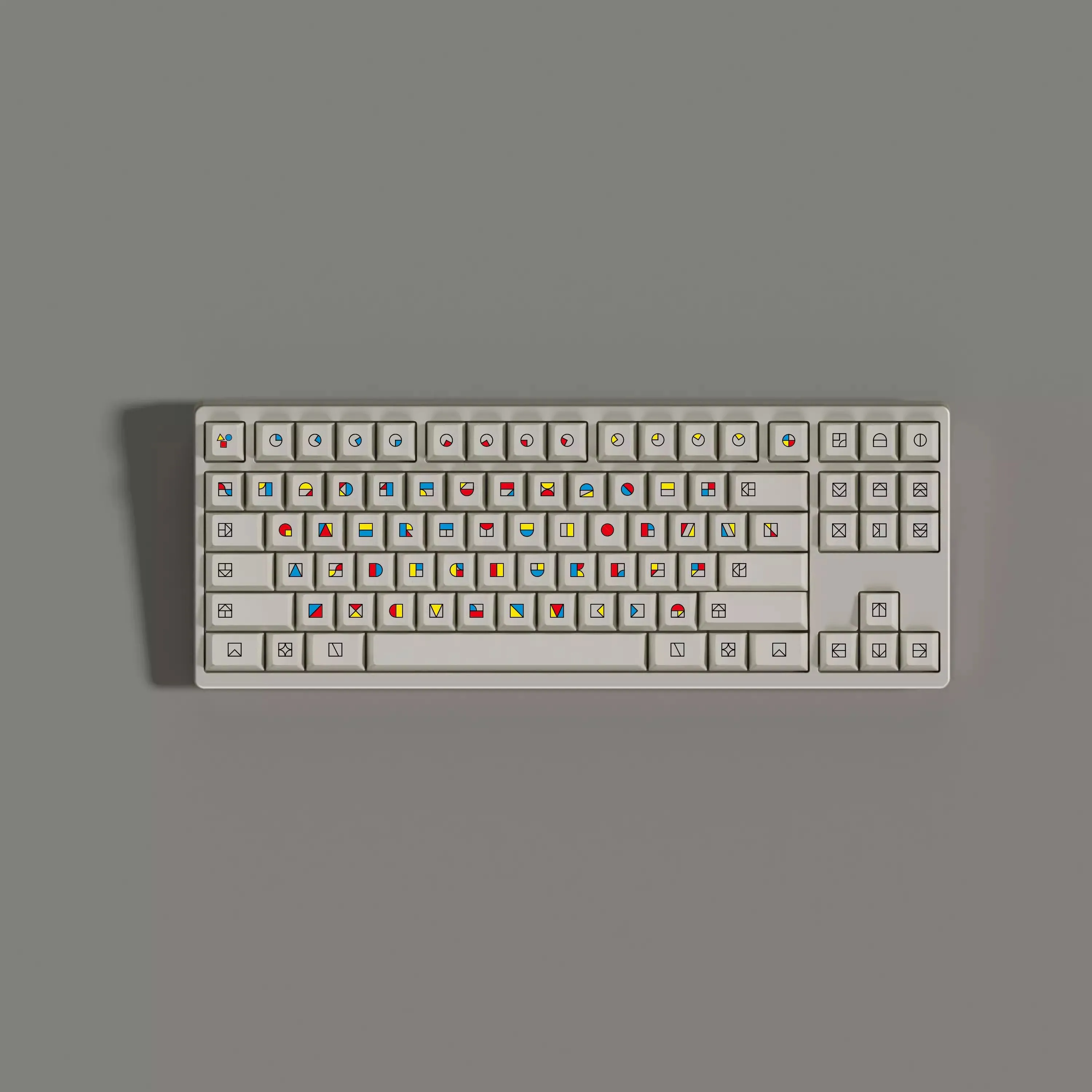 Juego de teclas de bloques de Color Gestalt, subteclas de tinte PBT, teclas de perfil de cereza para teclado MX Switch, barra espaciadora dividida Alice Wooting, 1 Juego - imagen 3