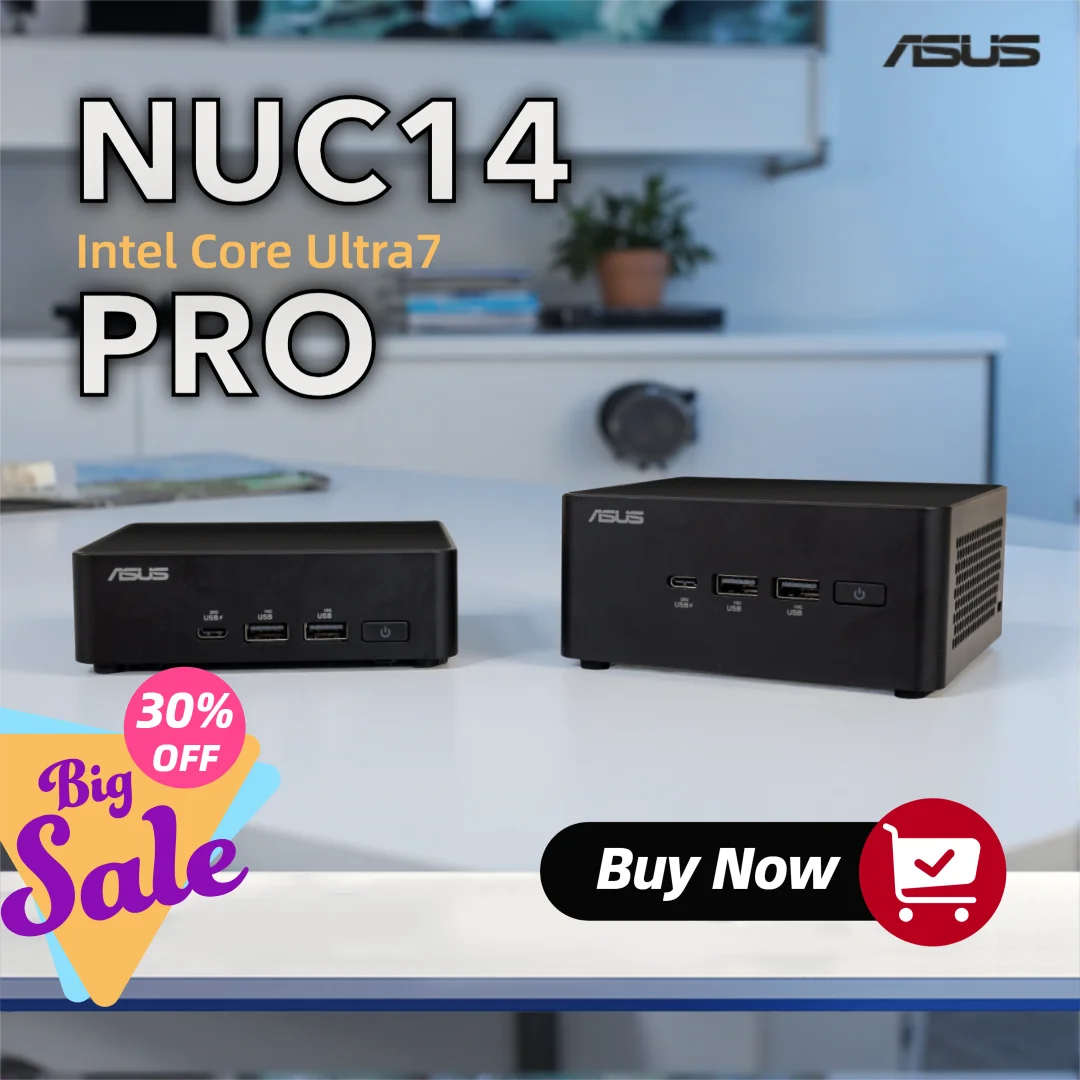 ¡Envío de 24 horas! NUC14RVHU7/NUC14RVKU7 ASUS NUC14 Pro Intel Core Ultra7 155H ASUS NUC 14 Pro Intel Arc GPU Bluetooth 5,3 mini pc - imagen 2