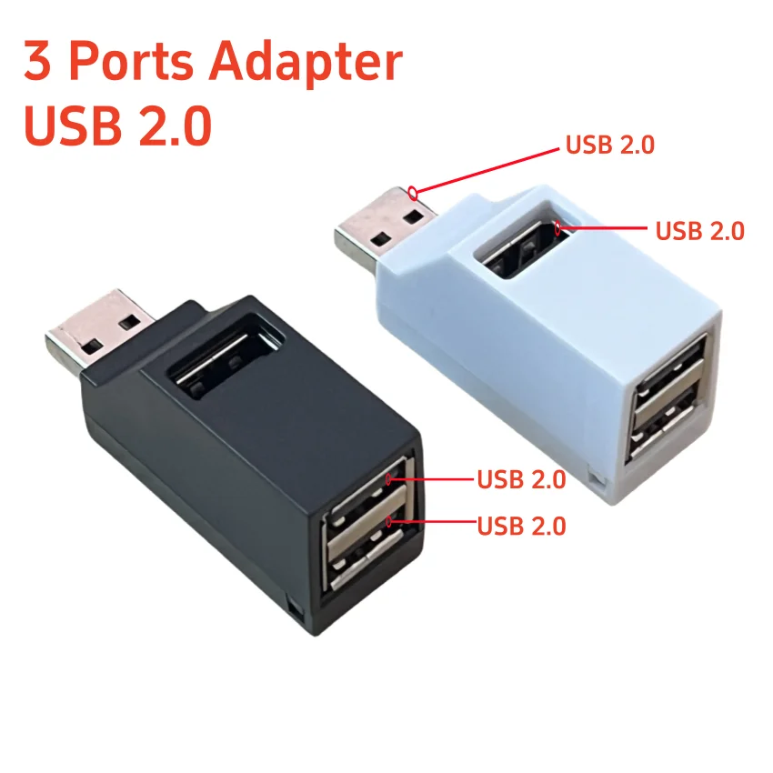 Adaptador de concentrador USB 3,0, extensor de concentrador USB 2,0, concentrador USB de 3 puertos, transferencia de datos de alta velocidad, estación de acoplamiento divisor USB para PC y portátil, 1 ud. - imagen 2