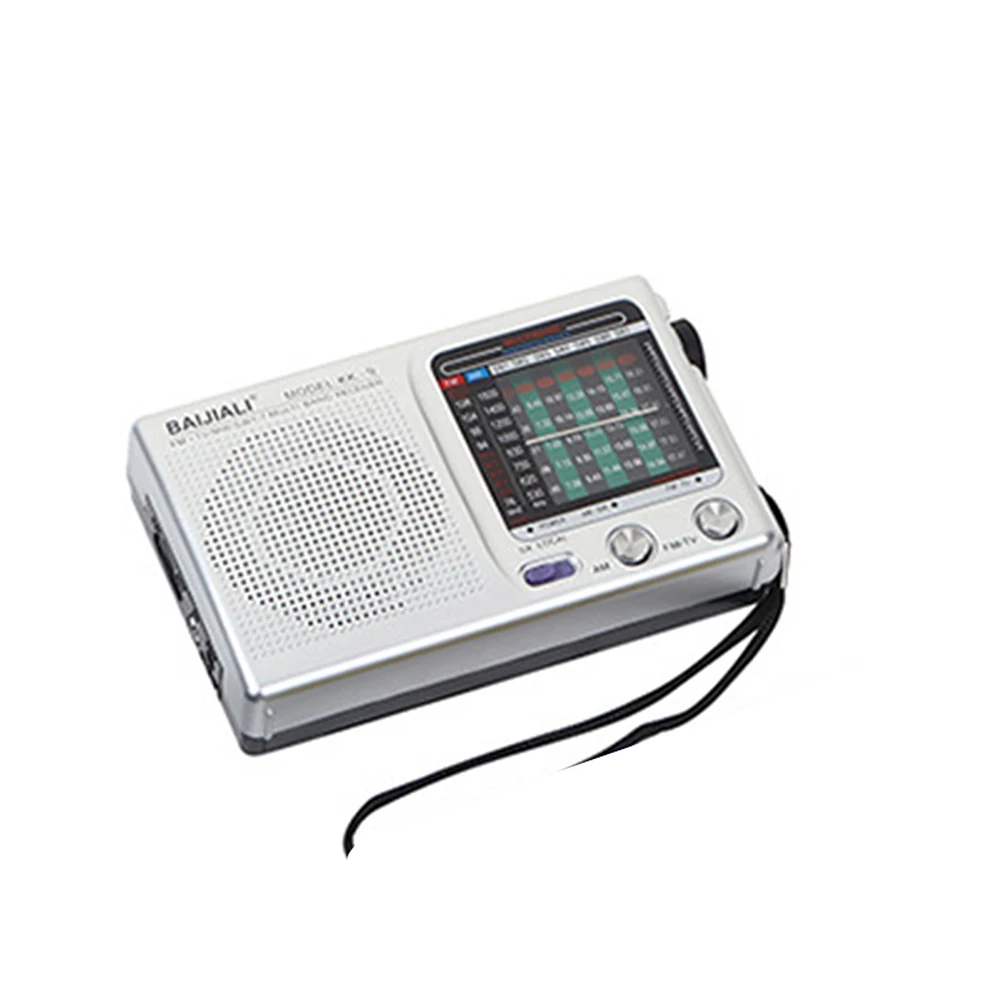 Radio Digital estéreo SW/AM/FM para exteriores, antena telescópica operada por batería, receptor de Radio de banda completa con altavoz y conector de 3,5mm - imagen 5